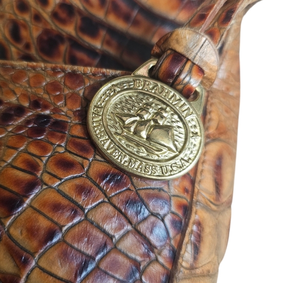 Brahmin Isabelle Toasted Almond Croc Shoulder/Crossbody Bag - Picture 3 of 8